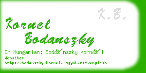 kornel bodanszky business card